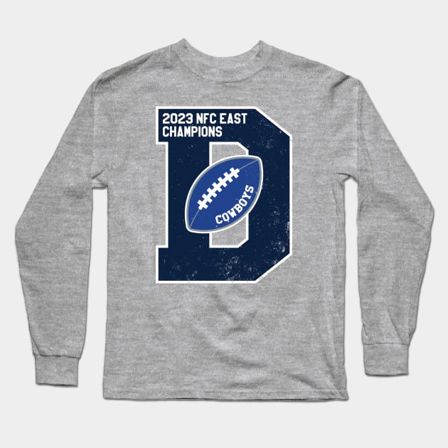 Big Bold Dallas Cowboys 2023 NFC East Champs Long Sleeve T-Shirt by Rad Love